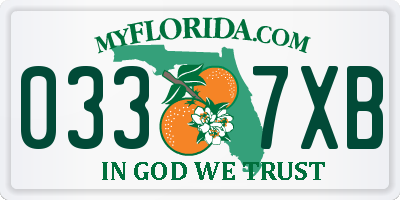 FL license plate 0337XB