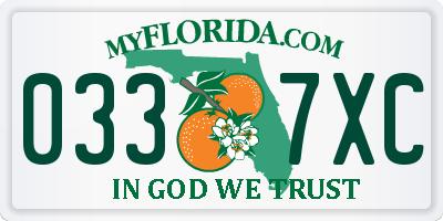 FL license plate 0337XC