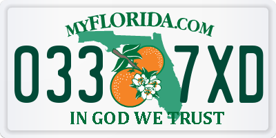 FL license plate 0337XD