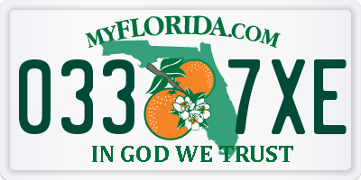 FL license plate 0337XE