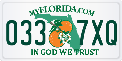 FL license plate 0337XQ
