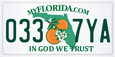 FL license plate 0337YA