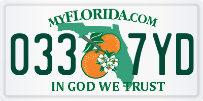 FL license plate 0337YD