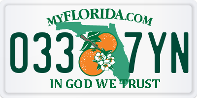FL license plate 0337YN