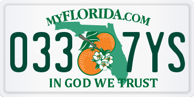 FL license plate 0337YS