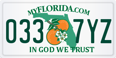 FL license plate 0337YZ