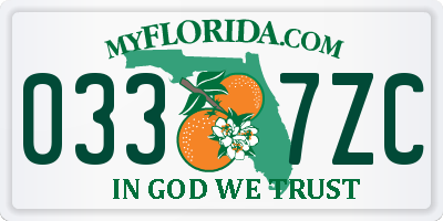 FL license plate 0337ZC