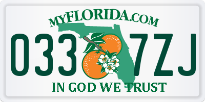 FL license plate 0337ZJ