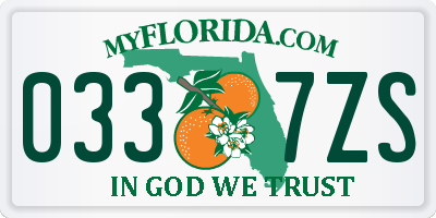 FL license plate 0337ZS