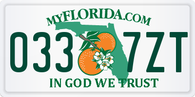 FL license plate 0337ZT