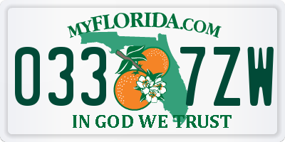 FL license plate 0337ZW