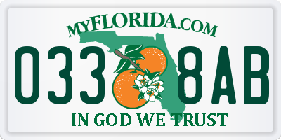 FL license plate 0338AB