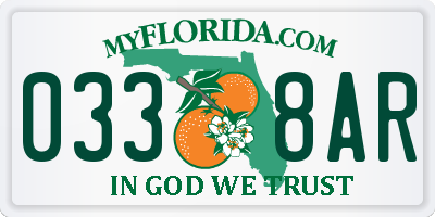 FL license plate 0338AR
