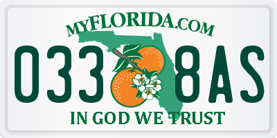 FL license plate 0338AS