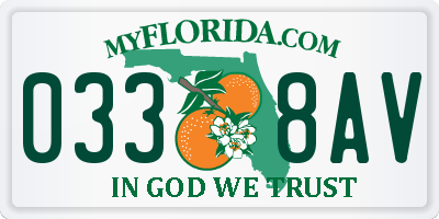FL license plate 0338AV