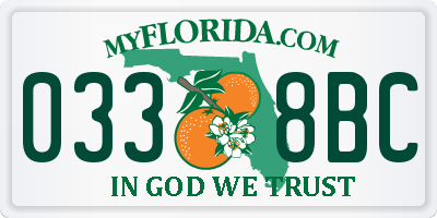 FL license plate 0338BC