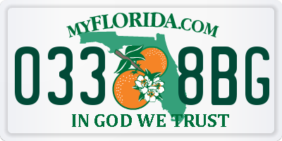 FL license plate 0338BG