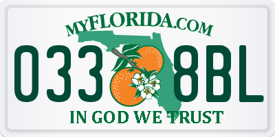 FL license plate 0338BL