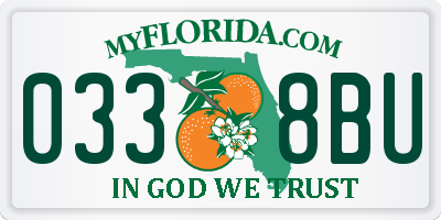 FL license plate 0338BU