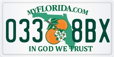 FL license plate 0338BX