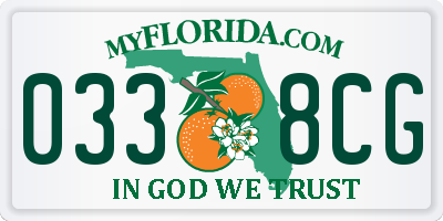 FL license plate 0338CG