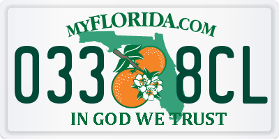 FL license plate 0338CL