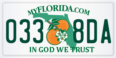FL license plate 0338DA