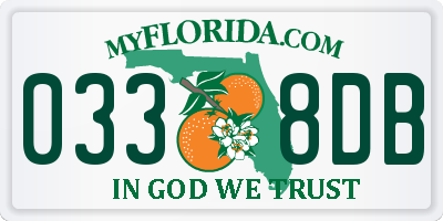 FL license plate 0338DB