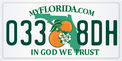 FL license plate 0338DH