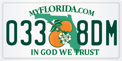 FL license plate 0338DM