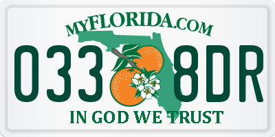 FL license plate 0338DR