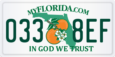 FL license plate 0338EF
