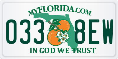 FL license plate 0338EW