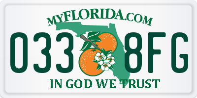 FL license plate 0338FG