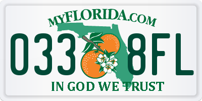 FL license plate 0338FL