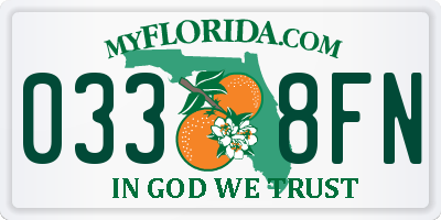 FL license plate 0338FN