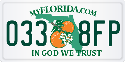 FL license plate 0338FP