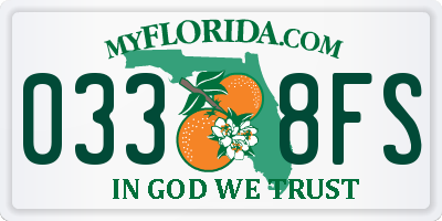FL license plate 0338FS