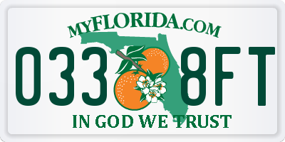 FL license plate 0338FT