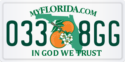 FL license plate 0338GG