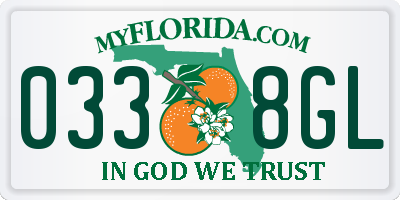 FL license plate 0338GL