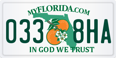 FL license plate 0338HA