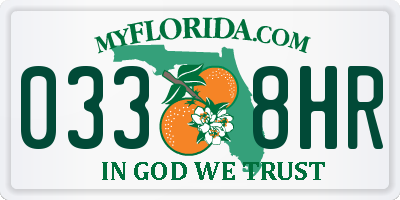 FL license plate 0338HR
