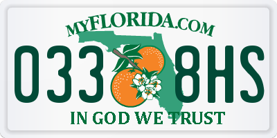 FL license plate 0338HS