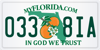FL license plate 0338IA