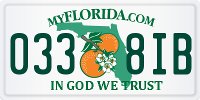 FL license plate 0338IB