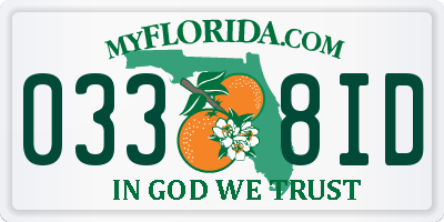 FL license plate 0338ID