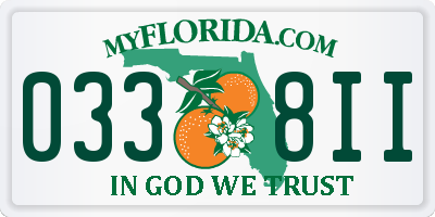 FL license plate 0338II