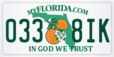 FL license plate 0338IK