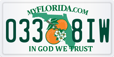 FL license plate 0338IW